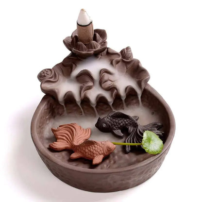 Purple Sand Backflow Incense Burner Decorative Piece