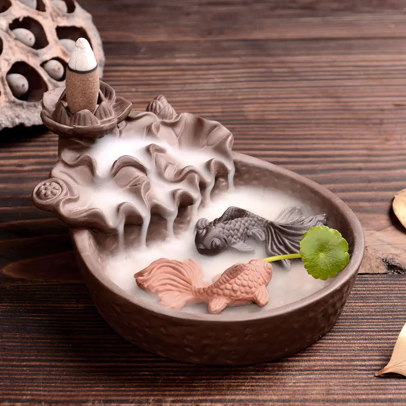 Purple Sand Backflow Incense Burner Decorative Piece